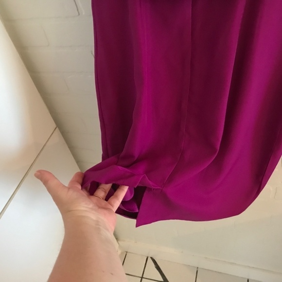 Jacob Chic Mini Dress Gorgeous Cap sleeve Boxy flowy magenta Hot Pink Barbie M - Picture 10 of 14